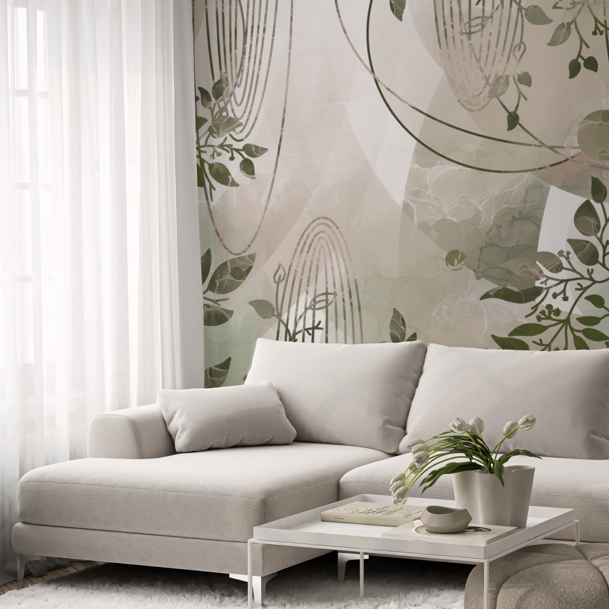 Nature-inspired abstract design in greens Nature-inspired abstract design in greens
