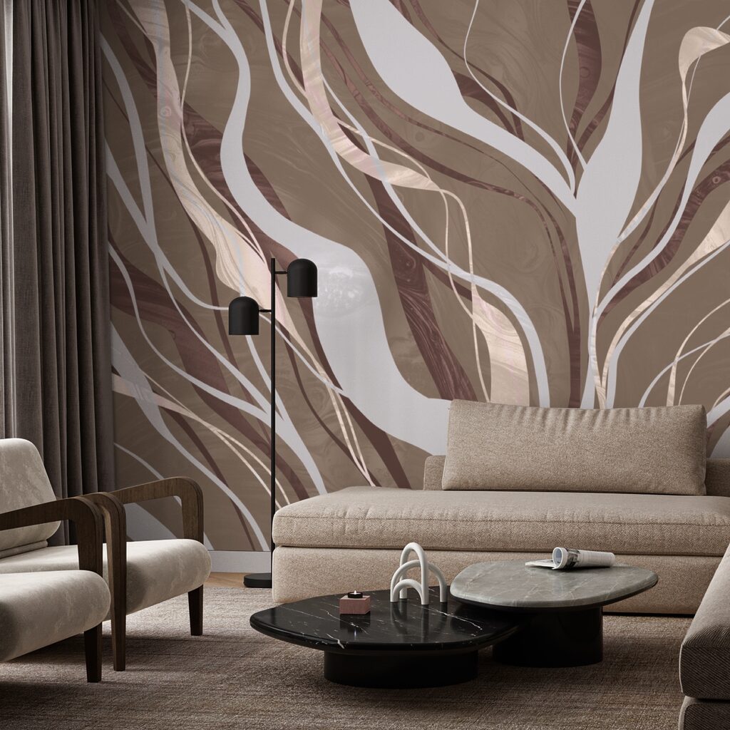 Brown and white swirls