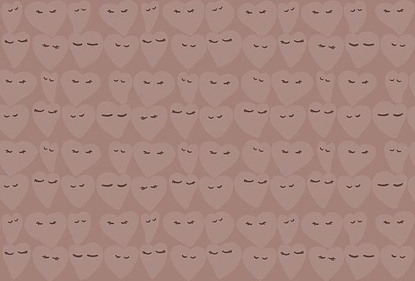 Heart patterns with playful expressions Heart patterns with playful expressions