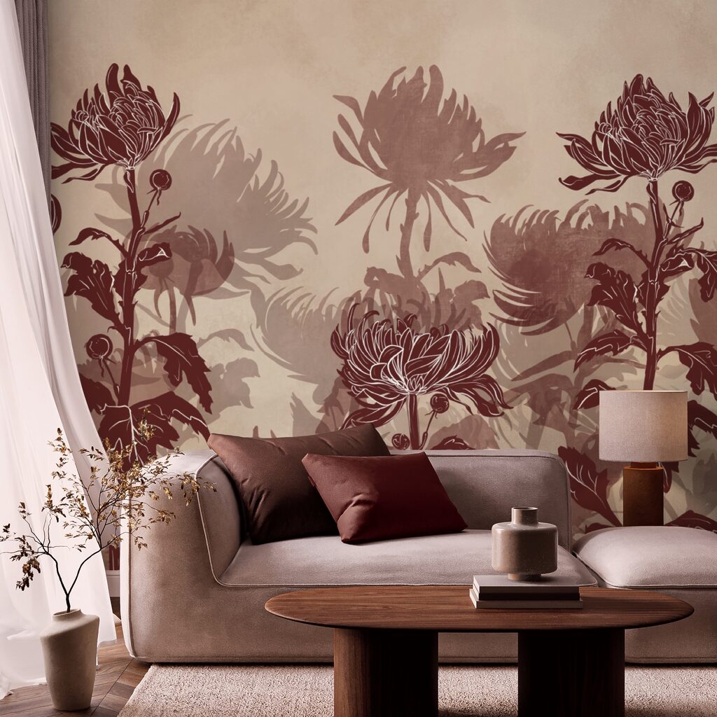 Drawing of flowers and leaves