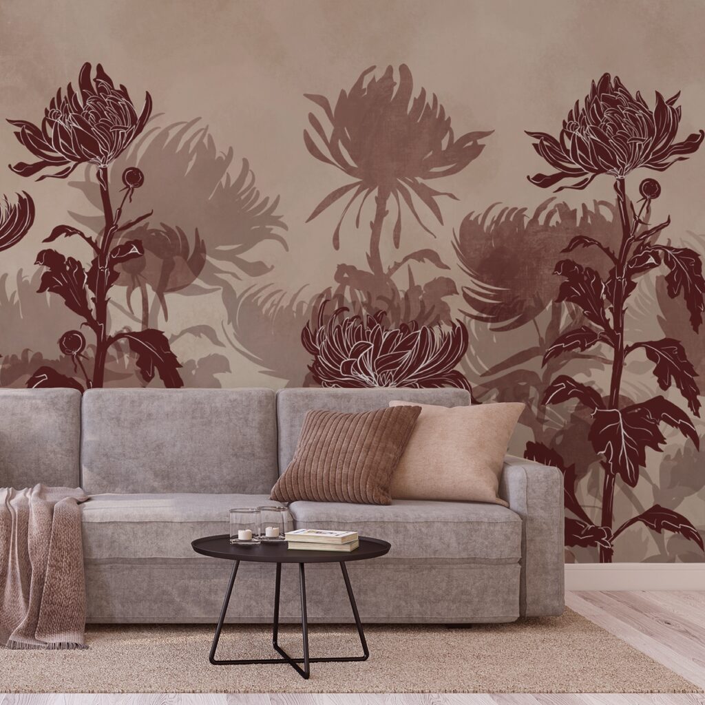 Drawing of flowers and leaves