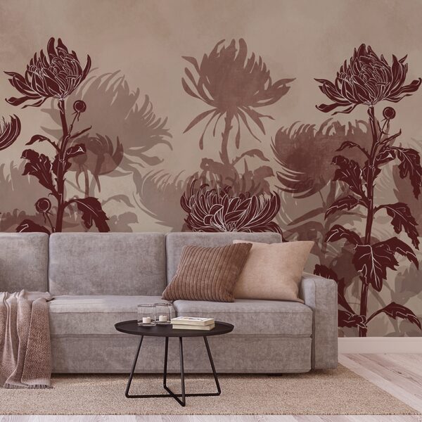 Drawing of flowers and leaves Drawing of flowers and leaves