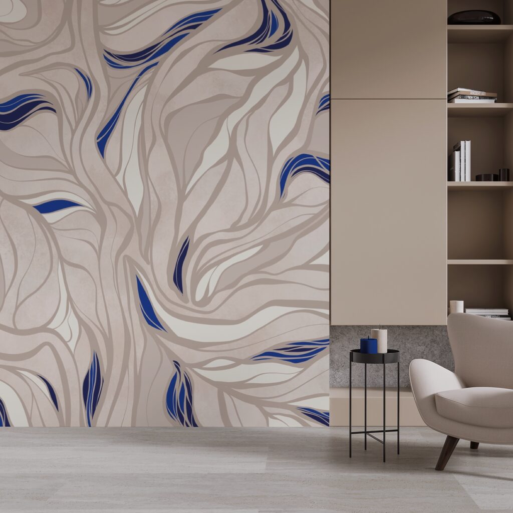 Pattern of blue and white lines