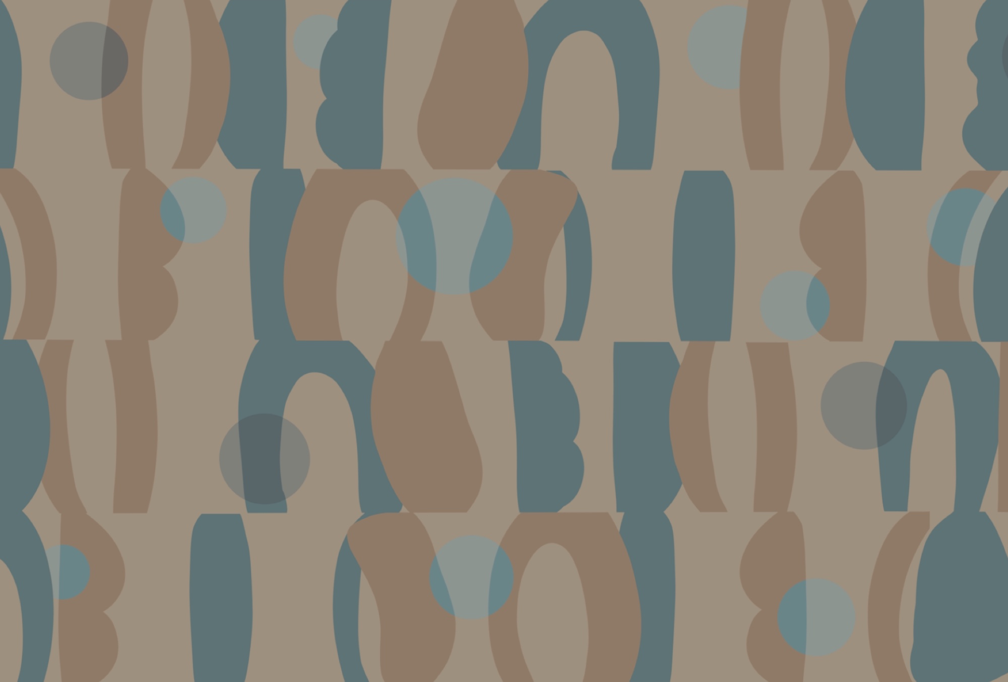 Pattern of blue and brown shapes