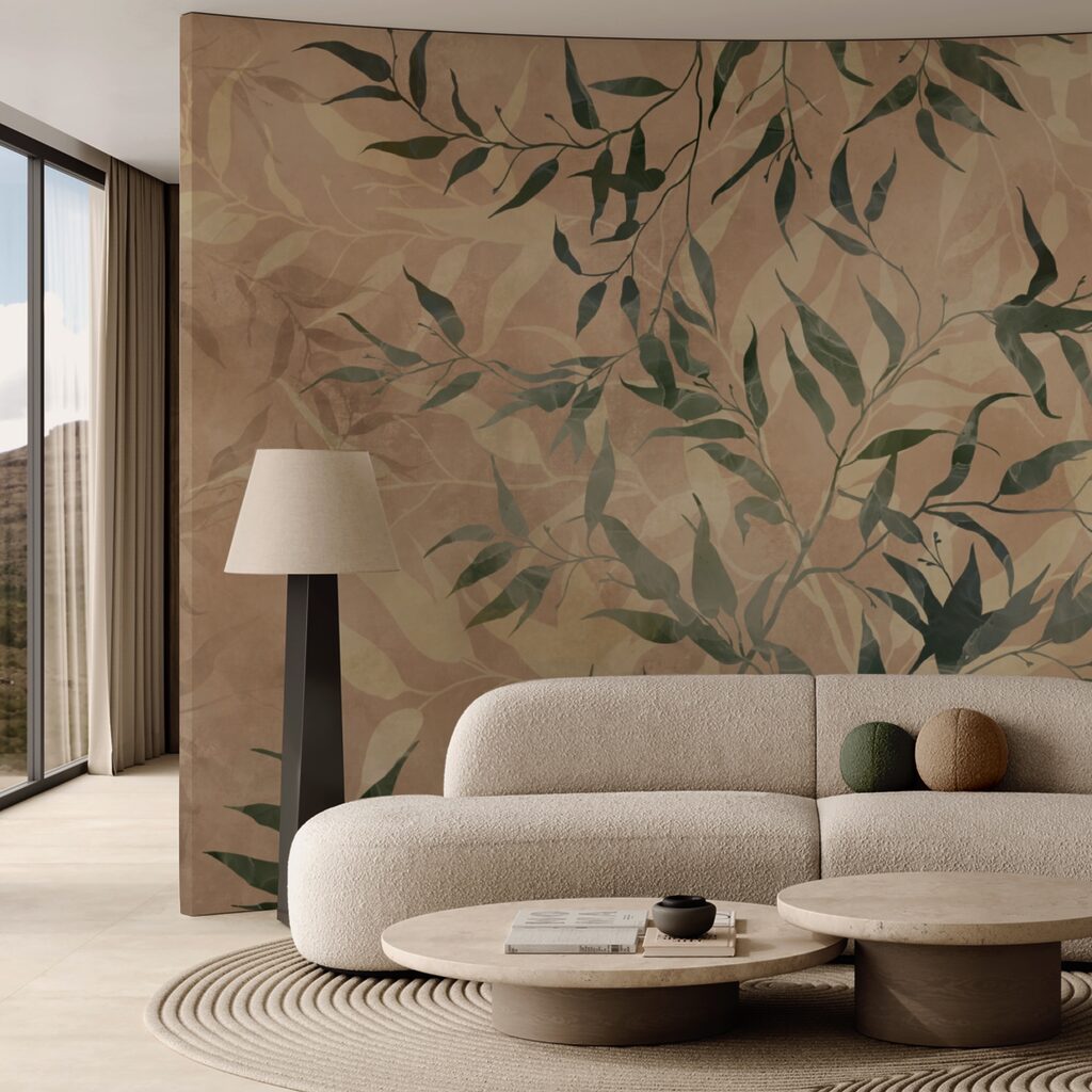 Natural foliage on textured background