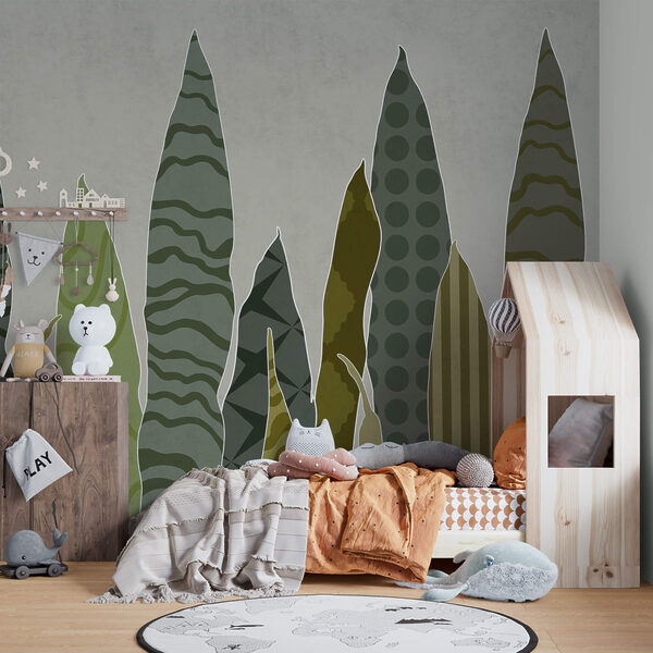 Wall murals Group of green leaves (SKU: t00230) Wall murals Wall murals Group of green leaves (SKU: t00230)