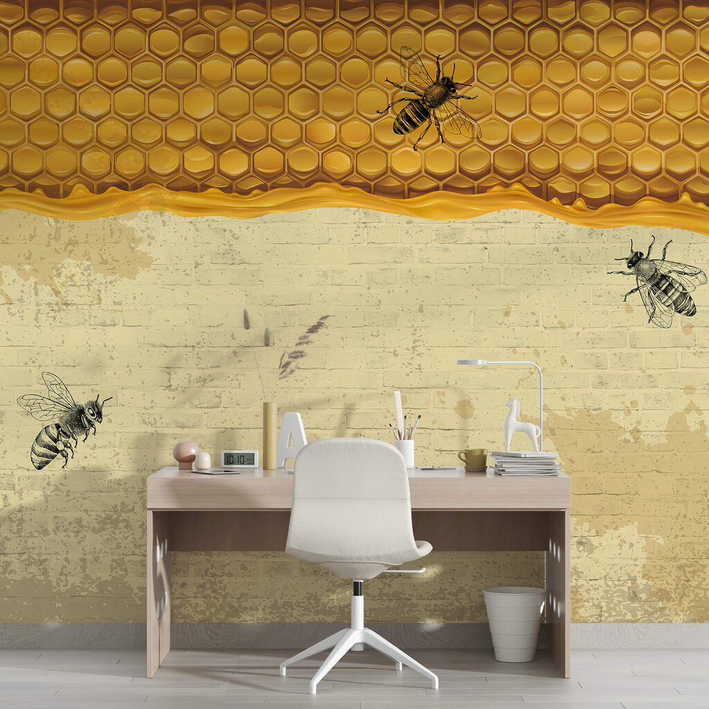Bees on a brick wall Bees on a brick wall