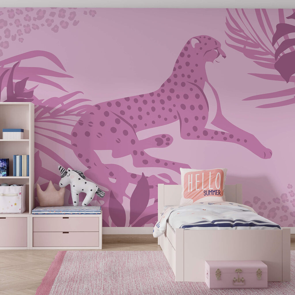 Purple cheetah with pink spots Purple cheetah with pink spots