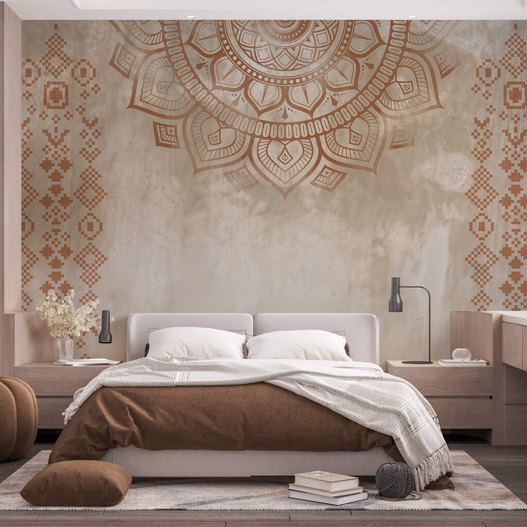 White and brown mandala