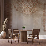 Wall murals White and brown mandala