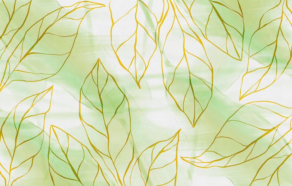 Pattern of leaves on a white surface