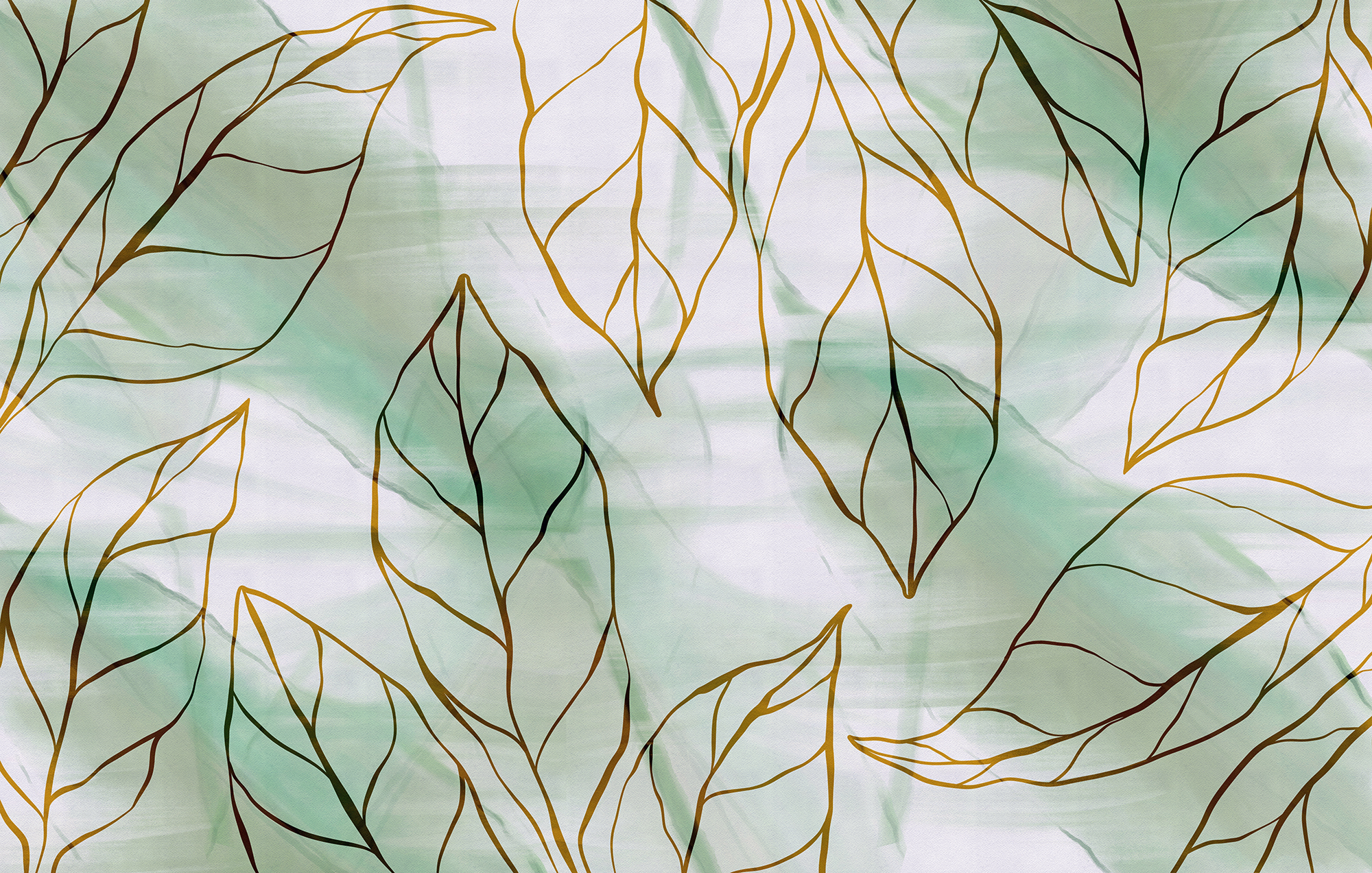 Pattern of leaves on a fabric t00250v1p - Pattern of leaves on a fabric - tegory