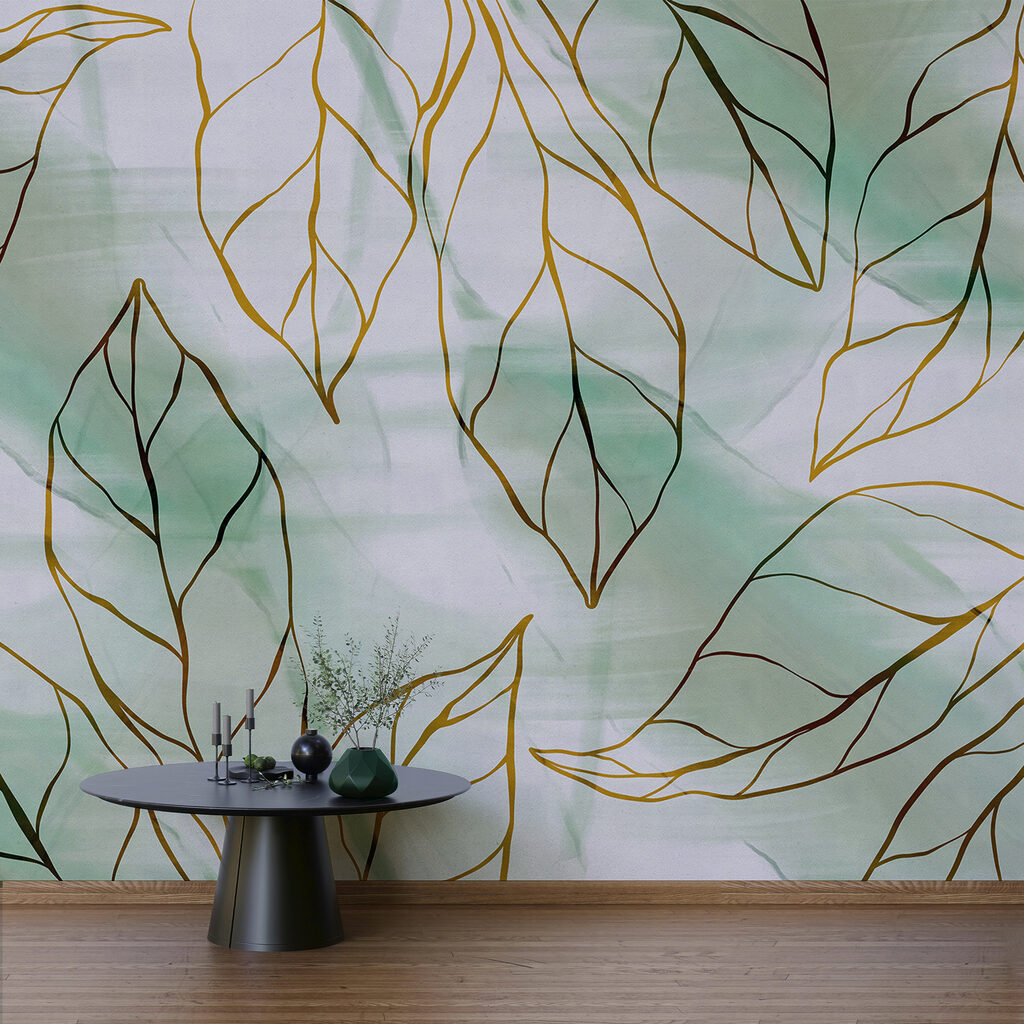 Pattern of leaves on a fabric Pattern of leaves on a fabric