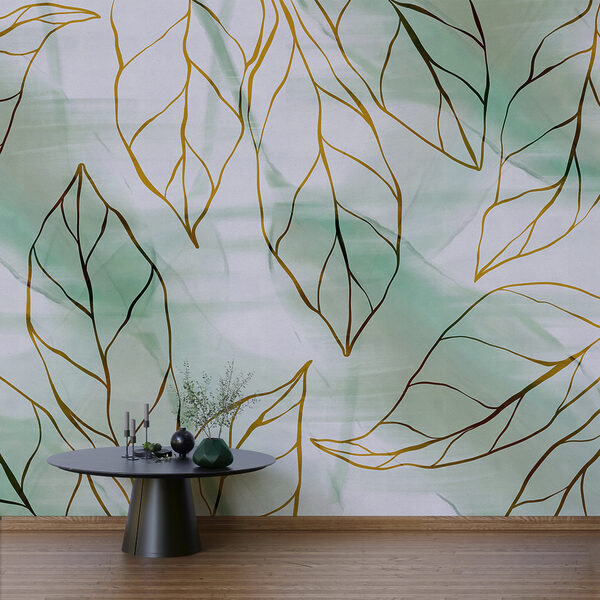 Pattern of leaves on a fabric Pattern of leaves on a fabric