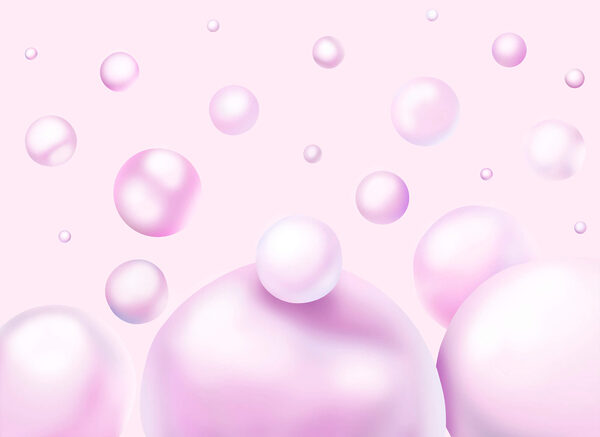 Group of pink bubbles