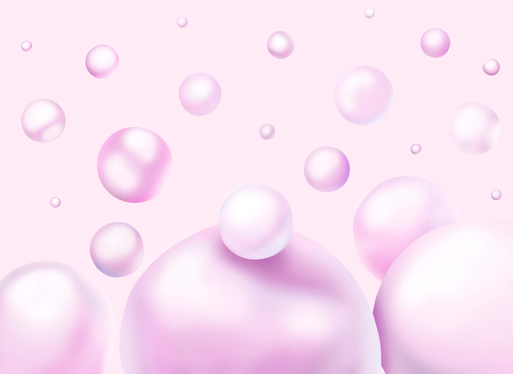 Group of pink bubbles