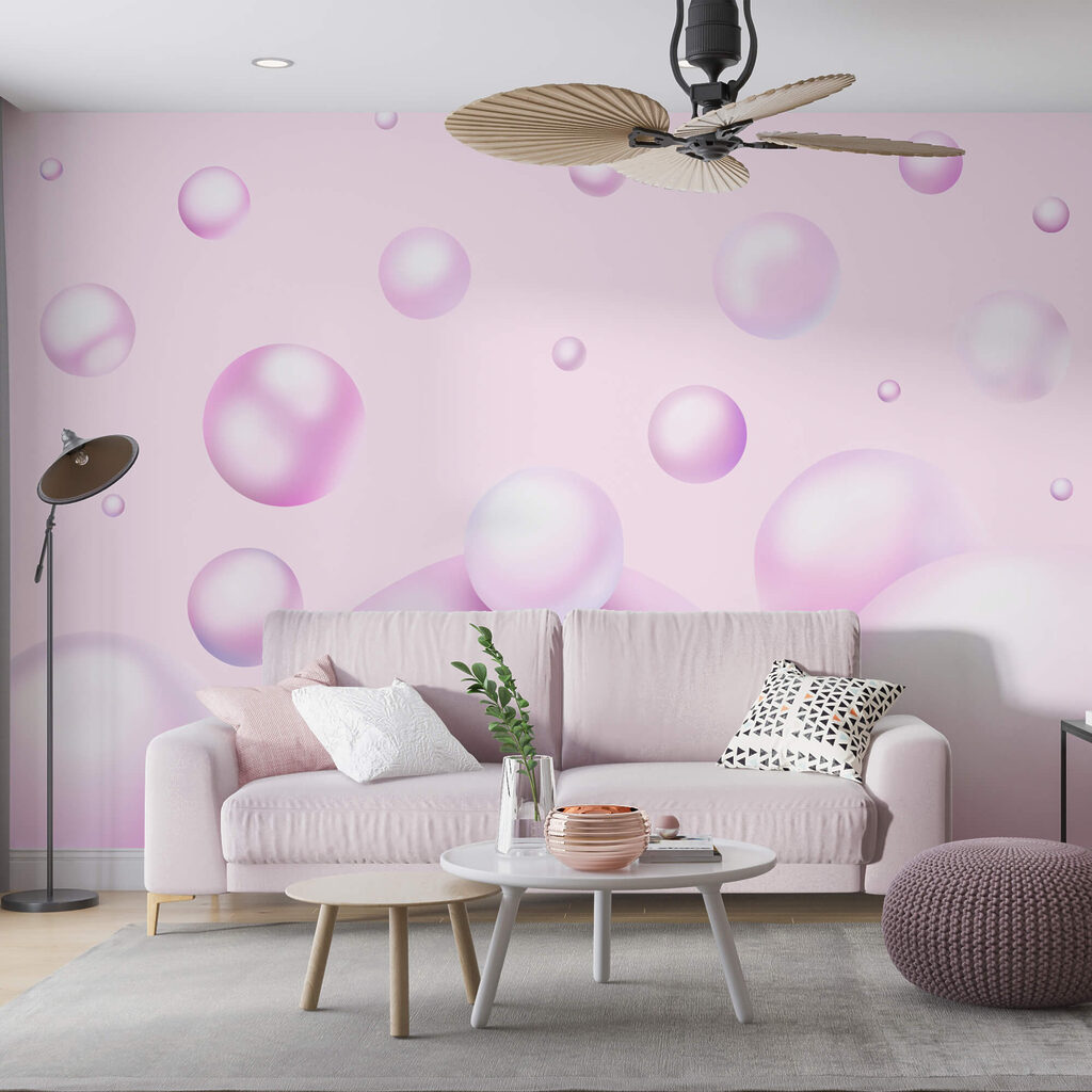 Group of pink bubbles