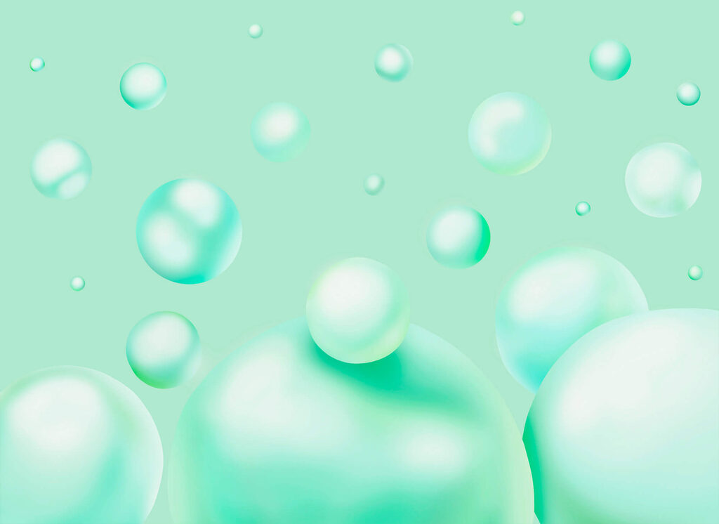 Group of bubbles floating in the air