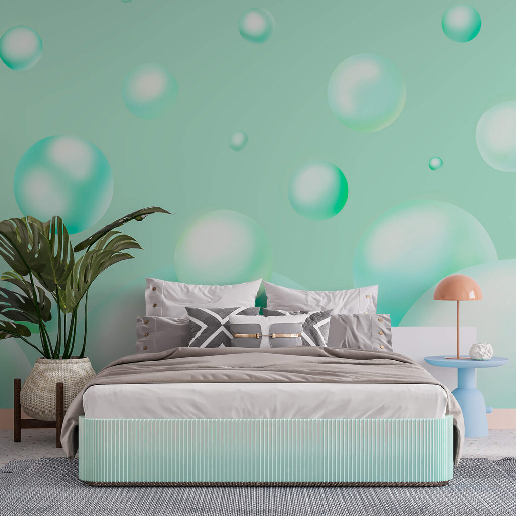 Group of bubbles floating in the air