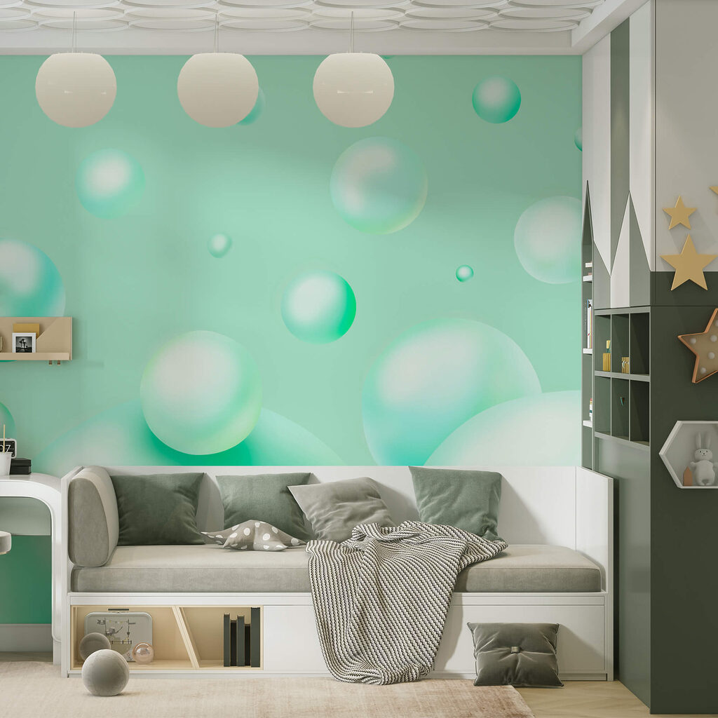 Group of bubbles floating in the air