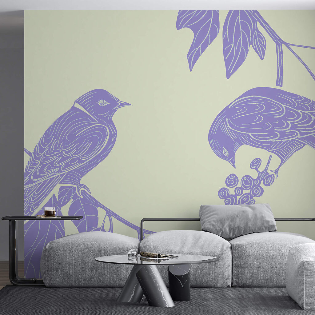 Drawing of birds on a branch Drawing of birds on a branch