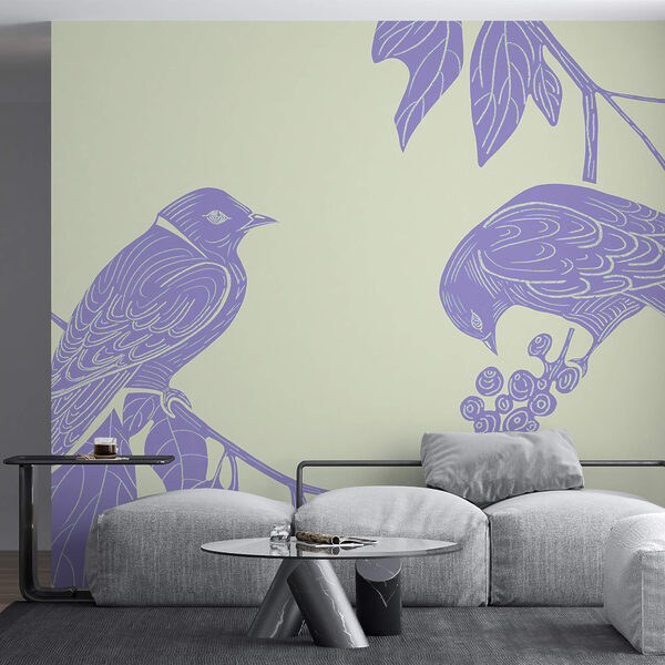 Drawing of birds on a branch Drawing of birds on a branch