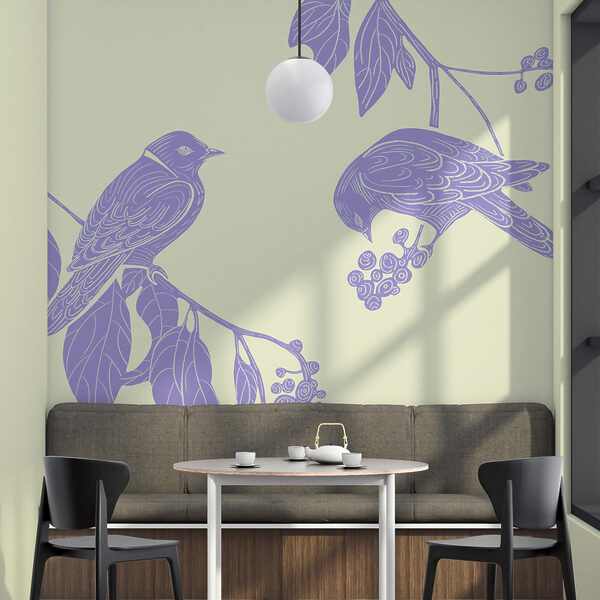Drawing of birds on a branch Drawing of birds on a branch