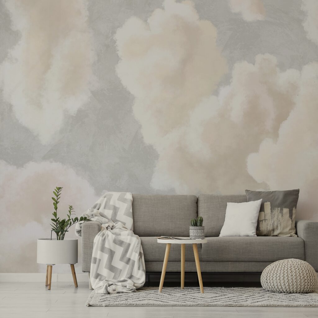 Soft clouds drifting in a serene sky Soft clouds drifting in a serene sky