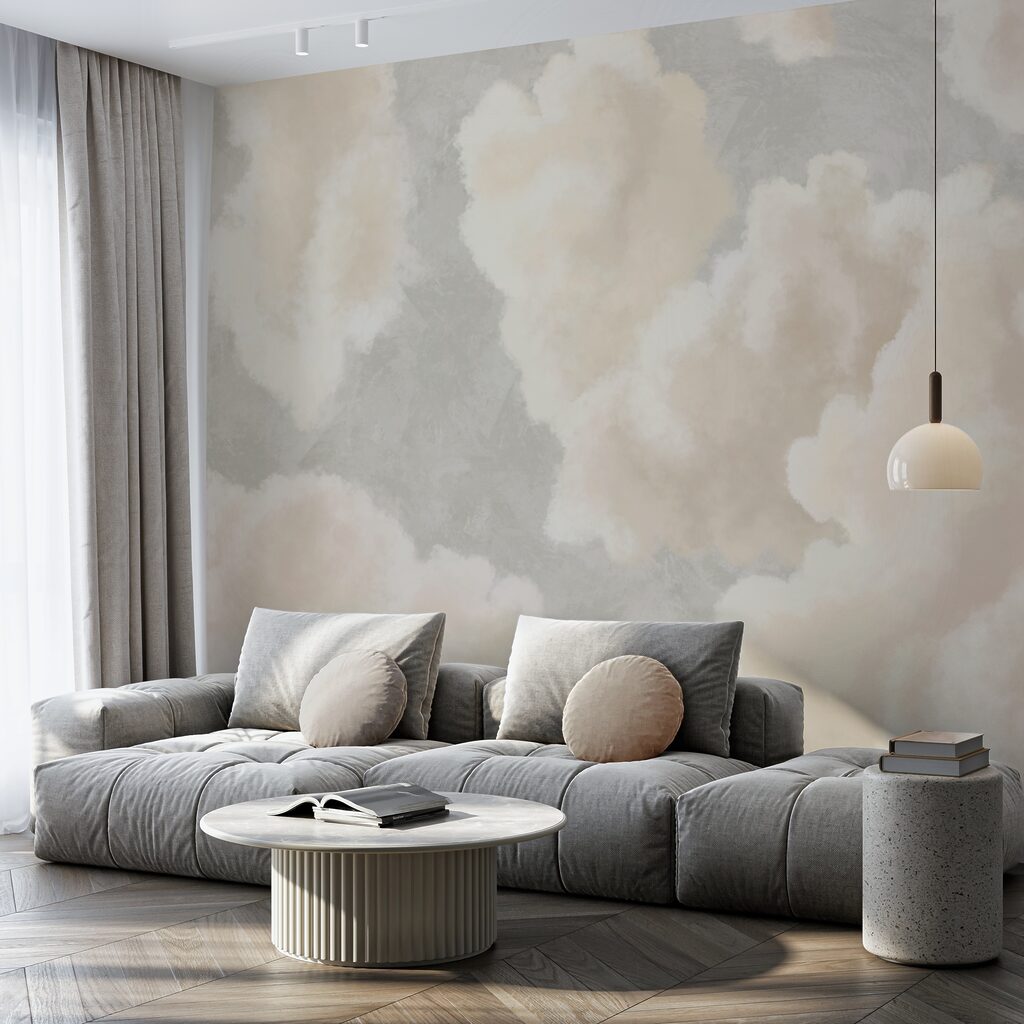 Soft clouds drifting in a serene sky Soft clouds drifting in a serene sky