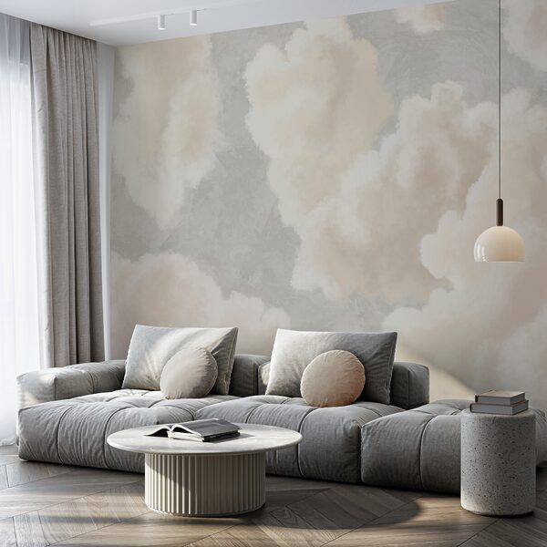 Soft clouds drifting in a serene sky Soft clouds drifting in a serene sky