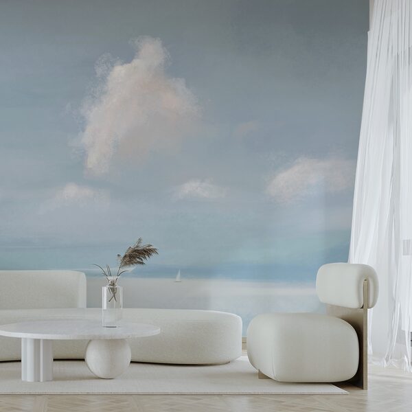 Sailboat in the middle of a body of water Sailboat in the middle of a body of water