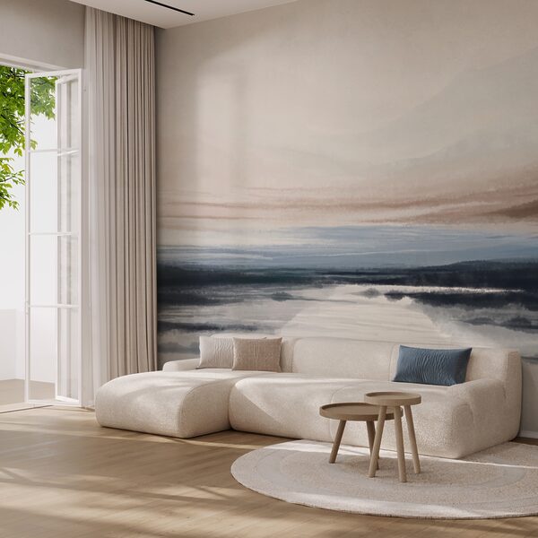 Wall murals Wall murals Watercolor painting of a lake (SKU: t00303)