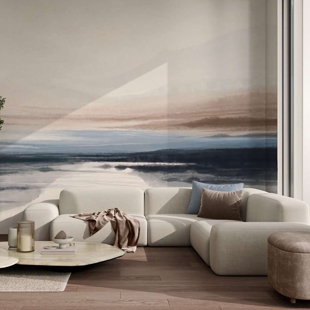 Watercolor painting of a lake