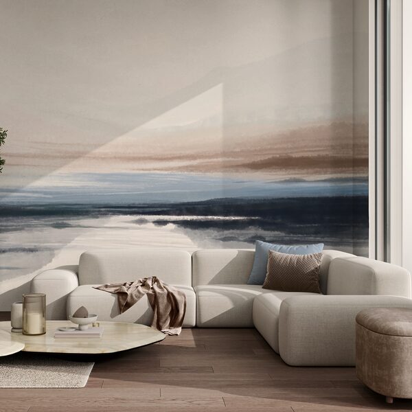 Watercolor painting of a lake