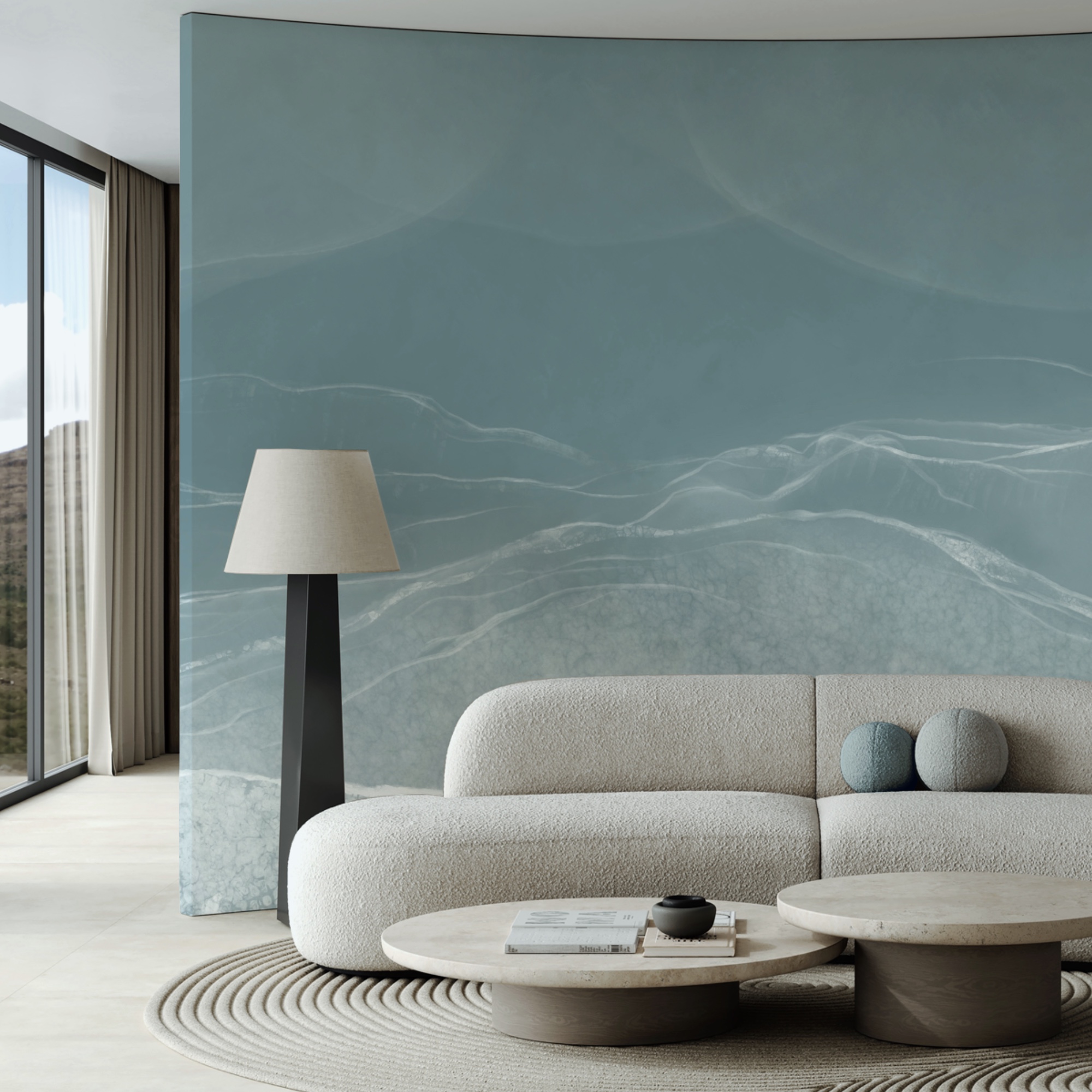 Gentle waves in muted tones