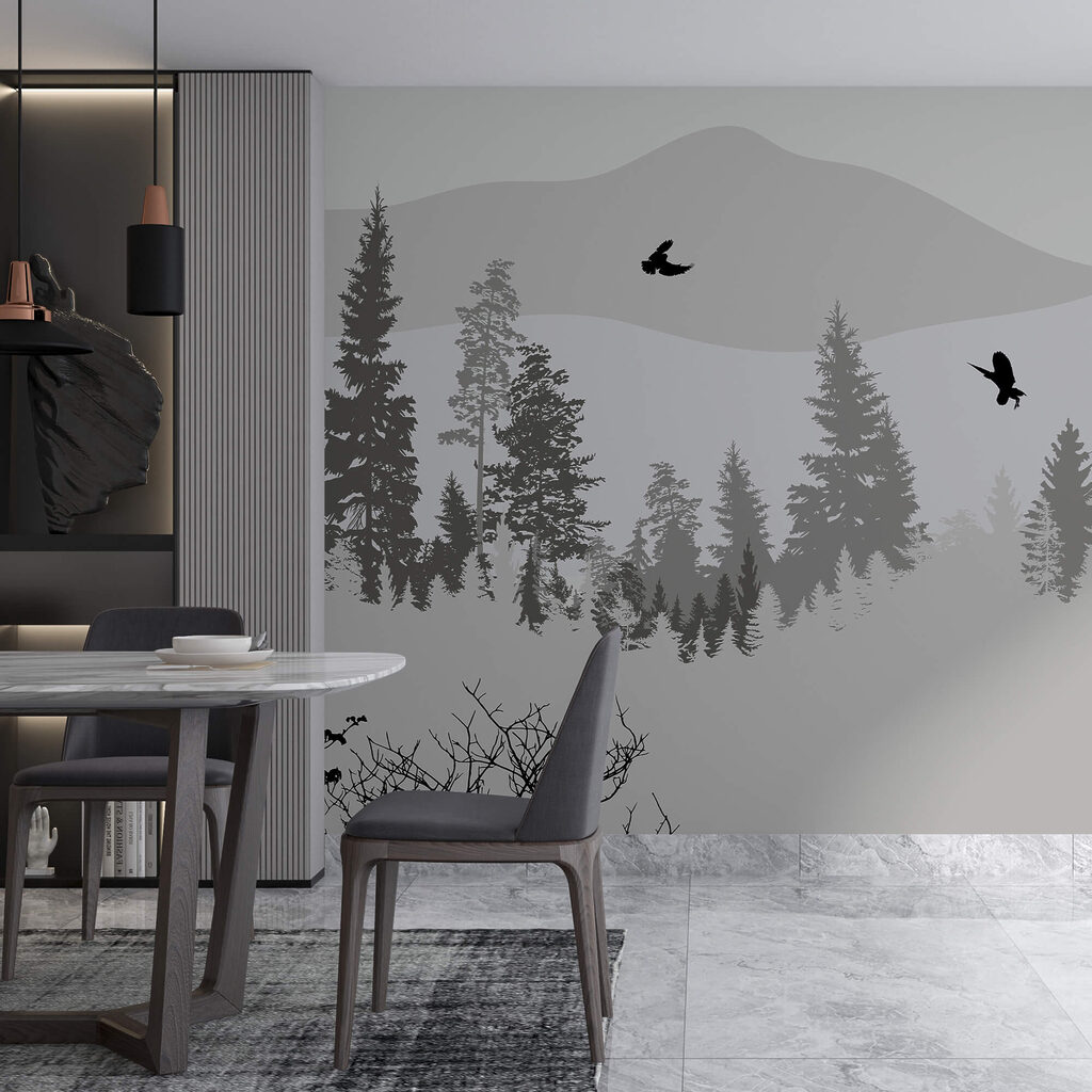 Birds flying over a snowy mountain Birds flying over a snowy mountain