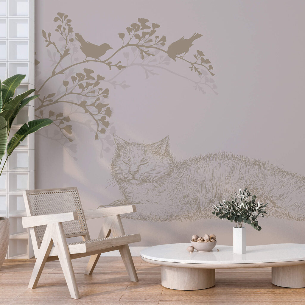 Cat lying on a tree branch Cat lying on a tree branch