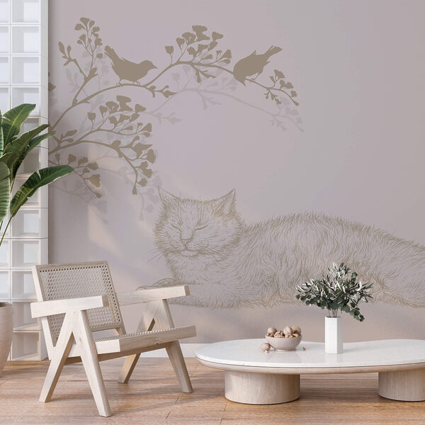 Cat lying on a tree branch Cat lying on a tree branch