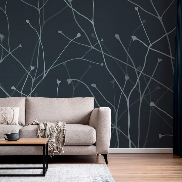 Delicate branches against a dark backdrop