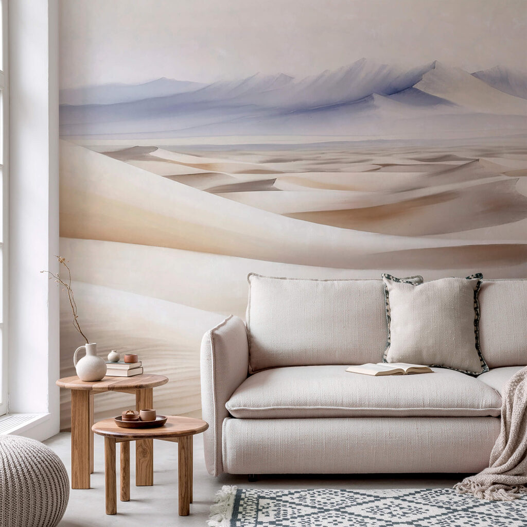 Desert landscape with mountains in the background