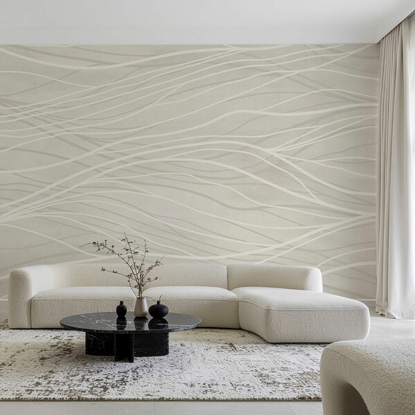 Wall murals Wall murals White lines on a white surface (SKU: t00333)