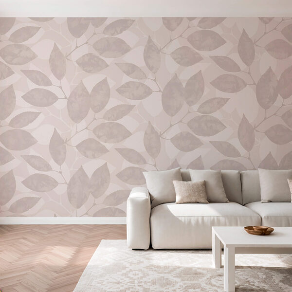 Pattern of leaves on a white background