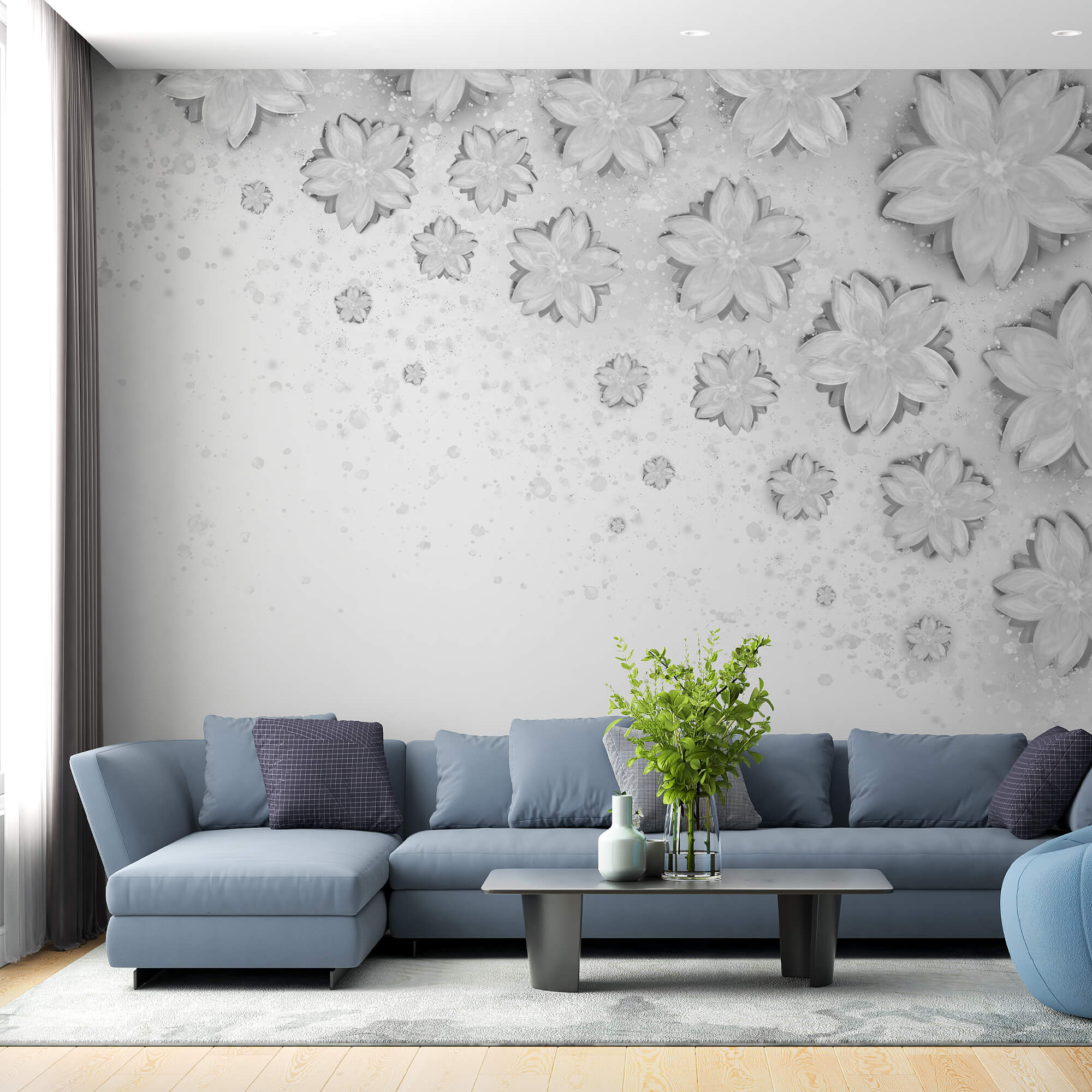 White flowers on a white surface