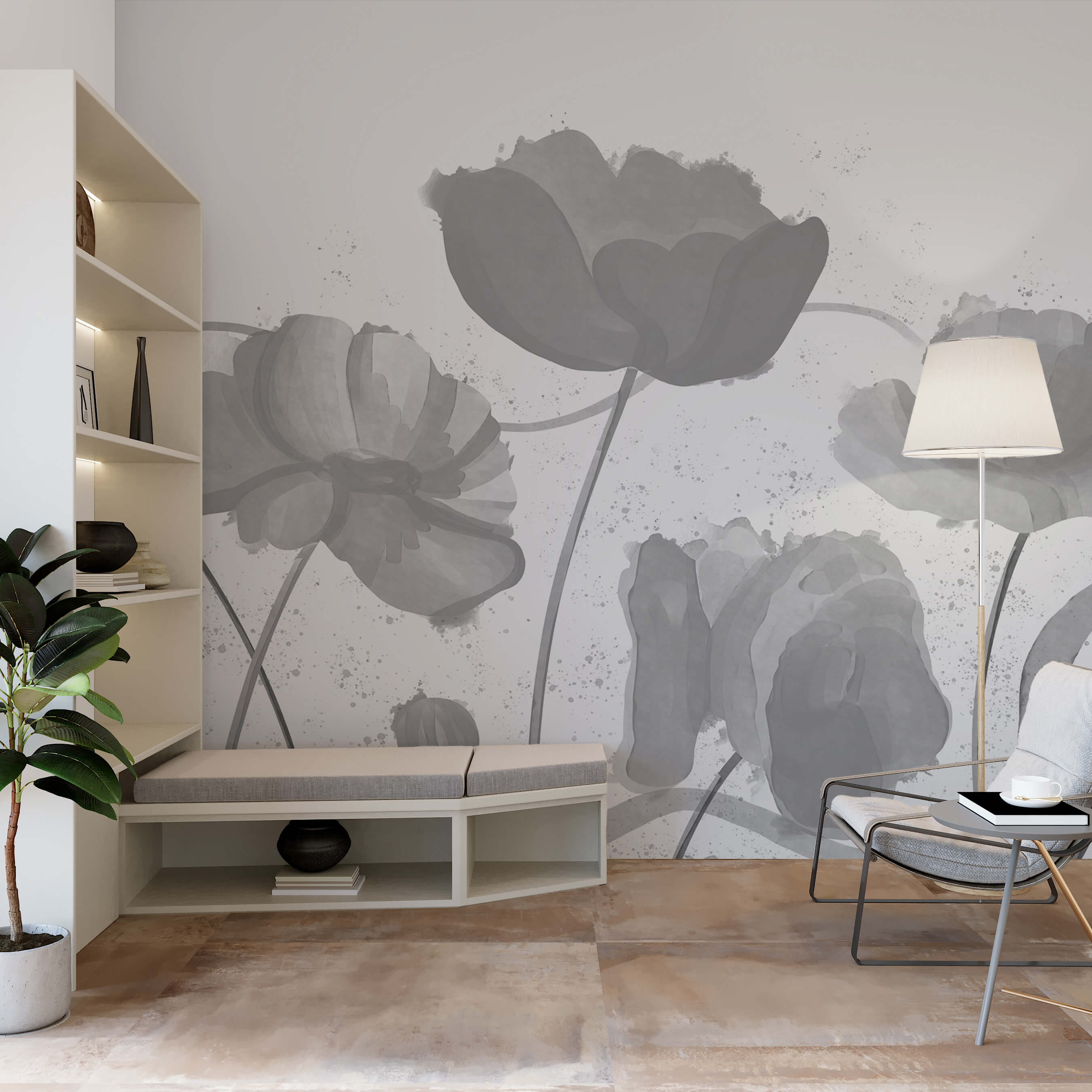 Whimsical flowers in soft hues