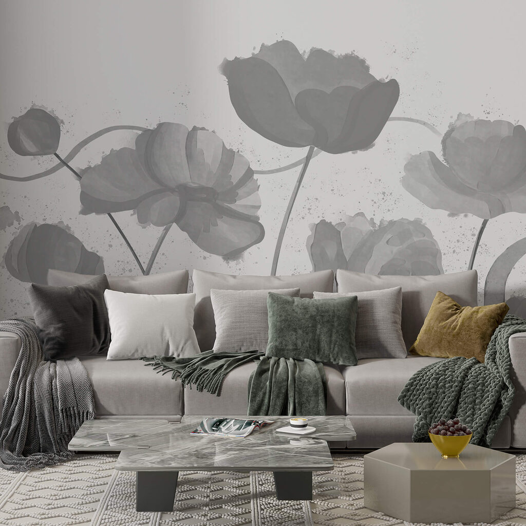 Whimsical flowers in soft hues