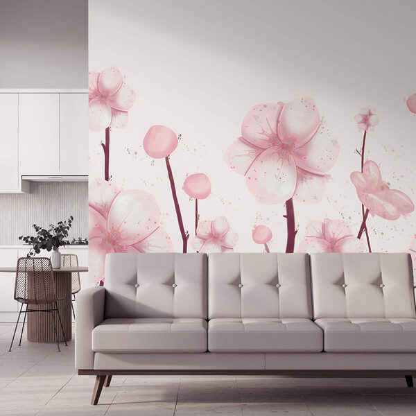Wall murals Group of pink flowers (SKU: t00361v2) Wall murals Wall murals Group of pink flowers (SKU: t00361v2)