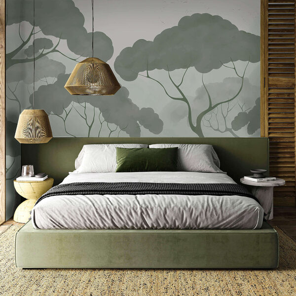 Group of trees with green leaves