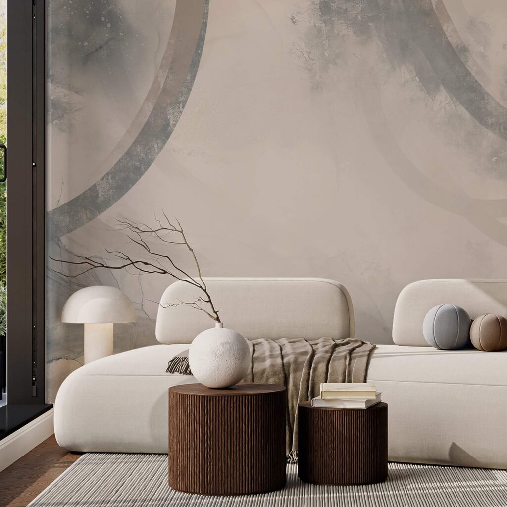 White and grey background with black and white circles White and grey background with black and white circles