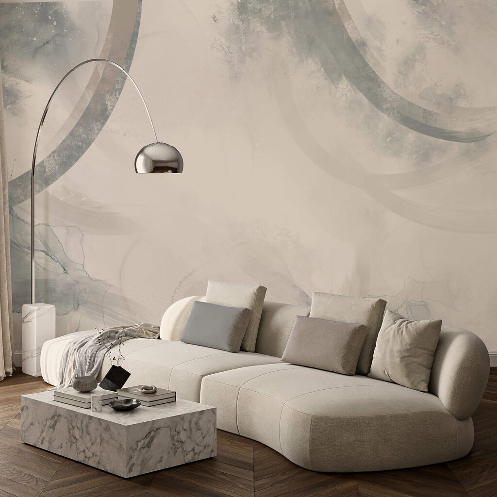 White and grey background with black and white circles White and grey background with black and white circles