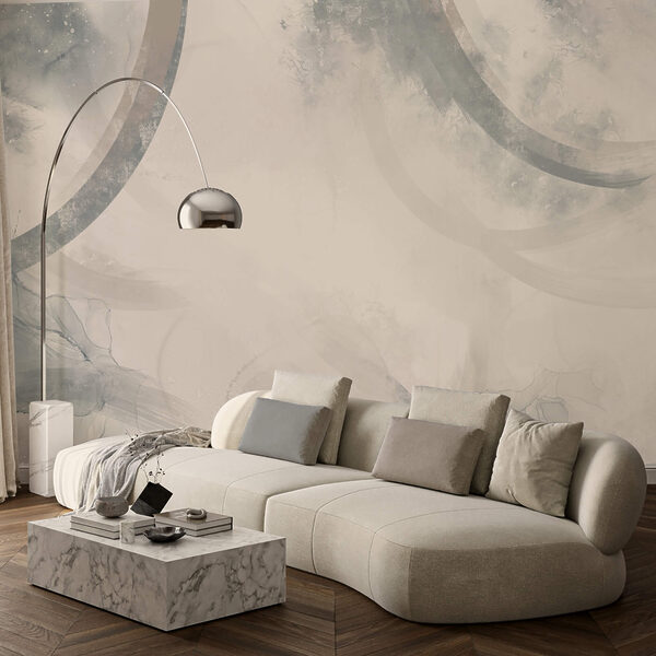 White and grey background with black and white circles White and grey background with black and white circles